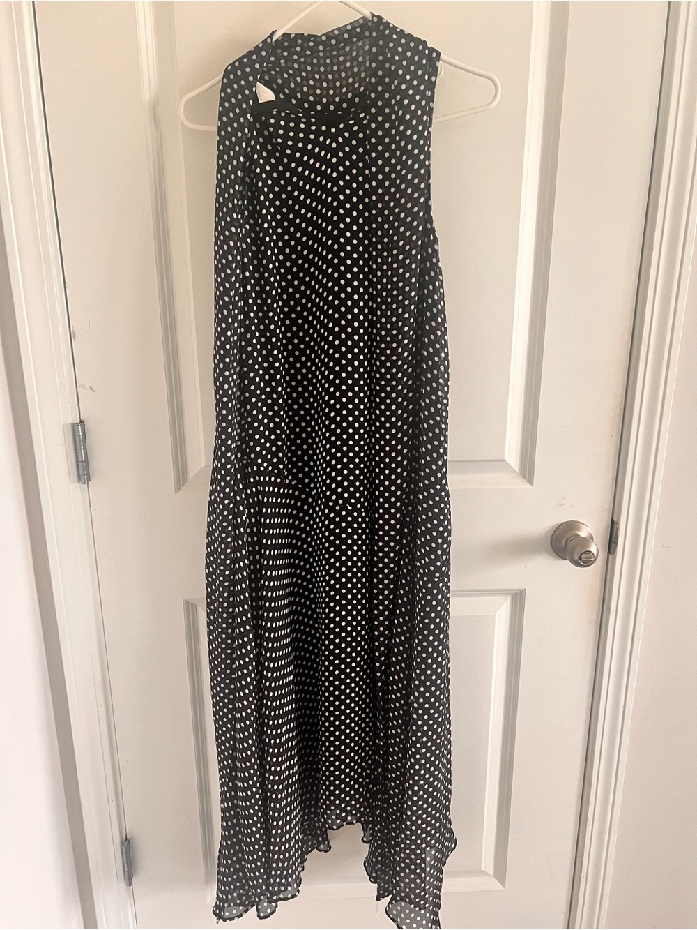 Zara Black and White Polka Dot Maxi Dress - Picture 4 of 5